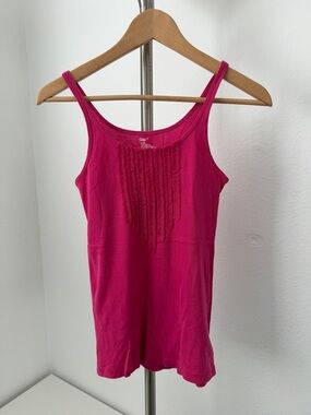 GAP Hot Pink Ruffle-Front Tank Top